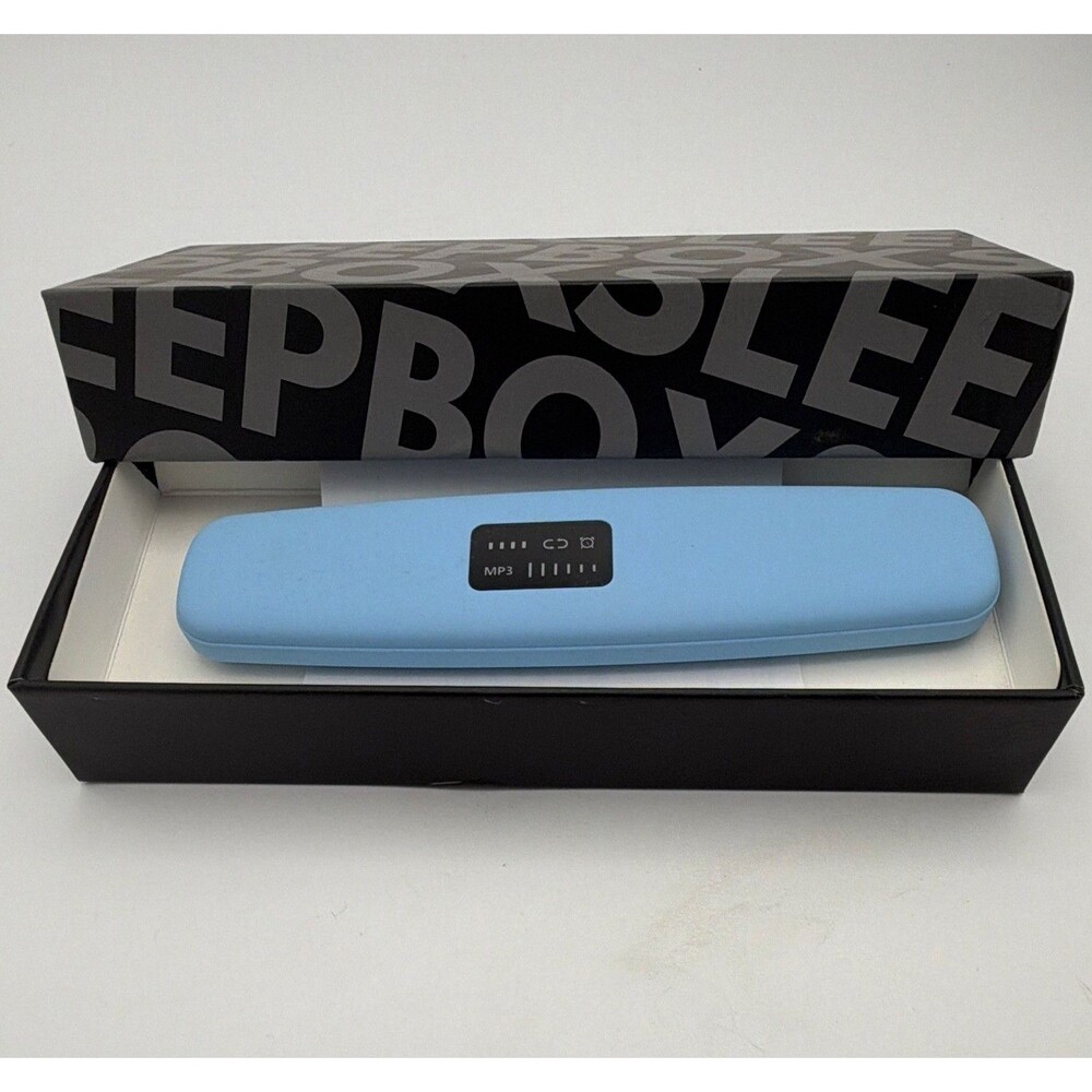 Sleepbox Sound Therapy Under Pillow Sleeping Aid Rechargeable Blue w/ USB Cable